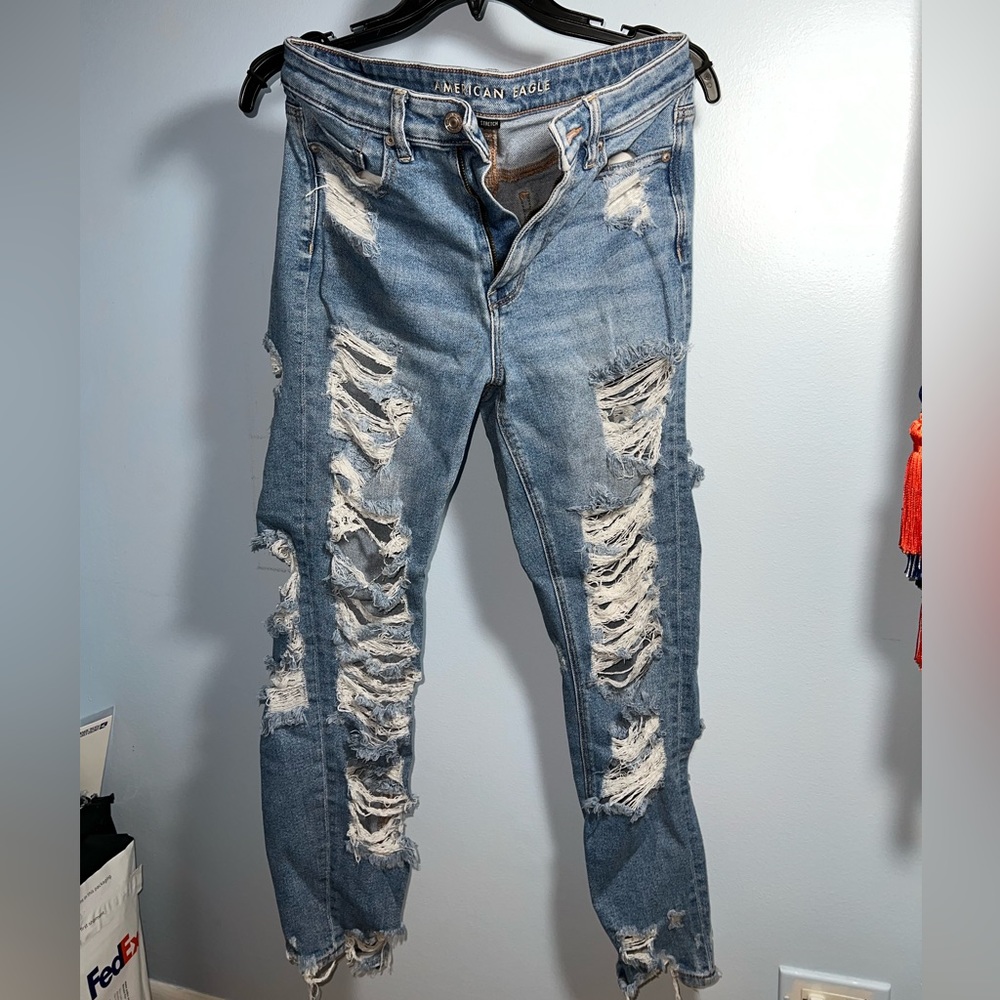 American Eagle Ripped Mom Jeans